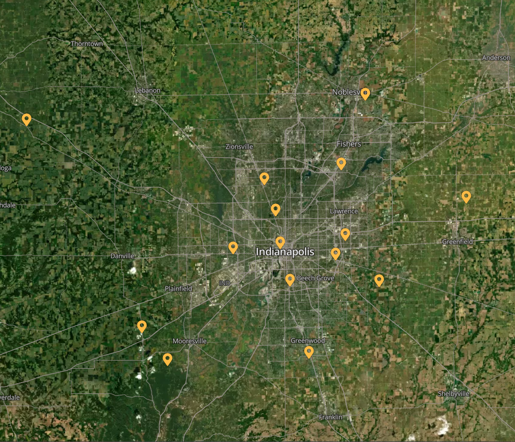 Indianapolis Experiment Location Map 1